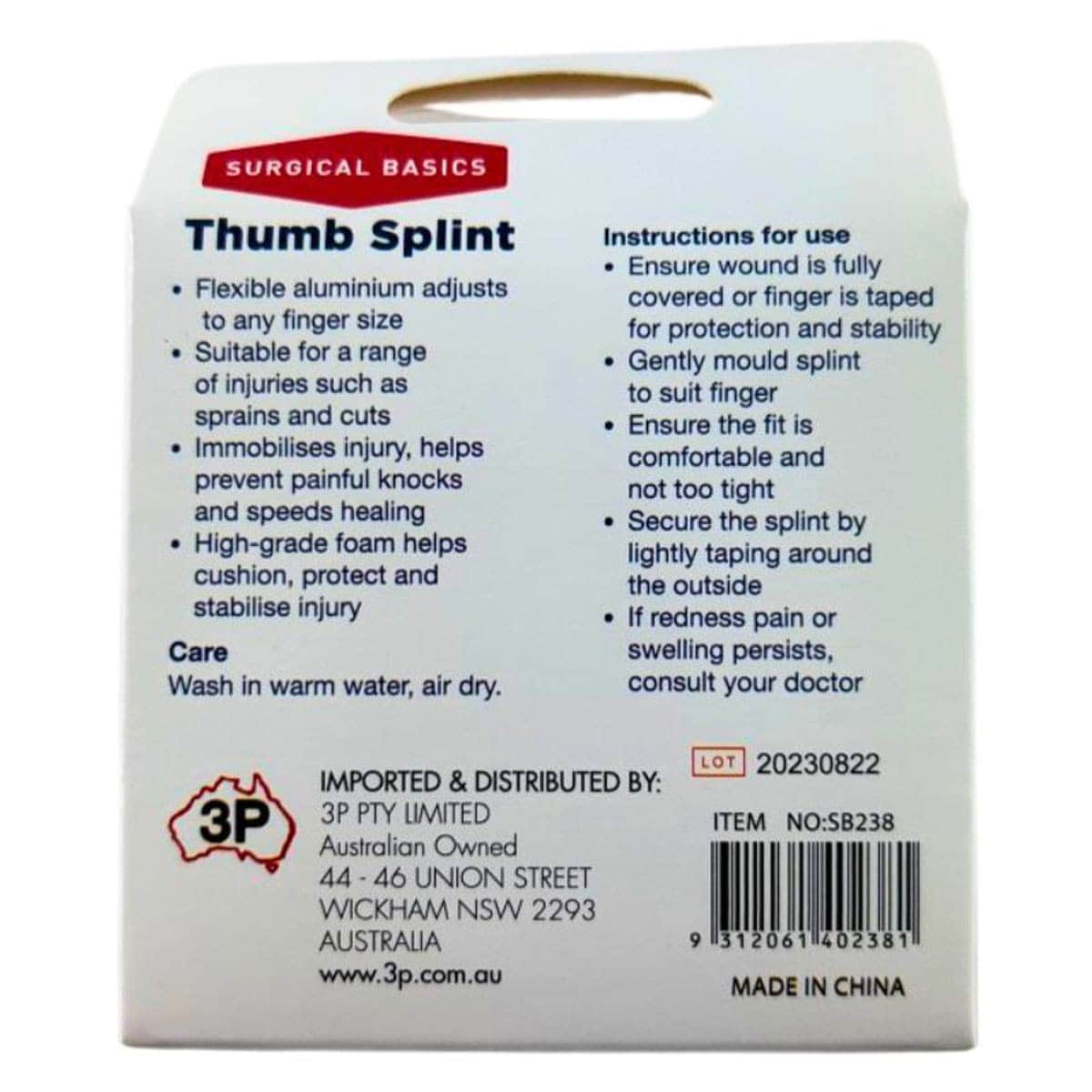 Thumbnail 3P Surgical Basics Metal Thumb Splint