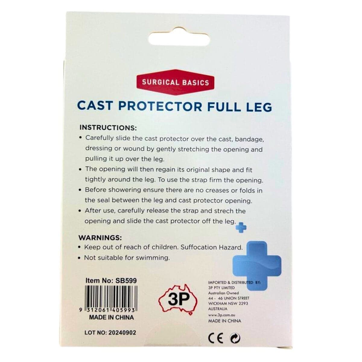 Thumbnail 3P Surgical Basics Cast Protector Full Leg 2 Pack