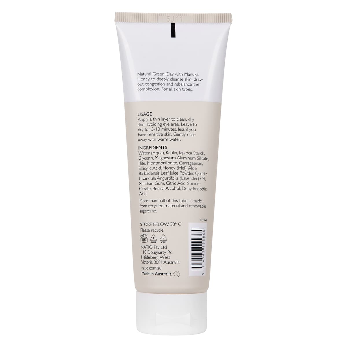 Thumbnail Natio Green Clay & Manuka Honey Face Mask 100g