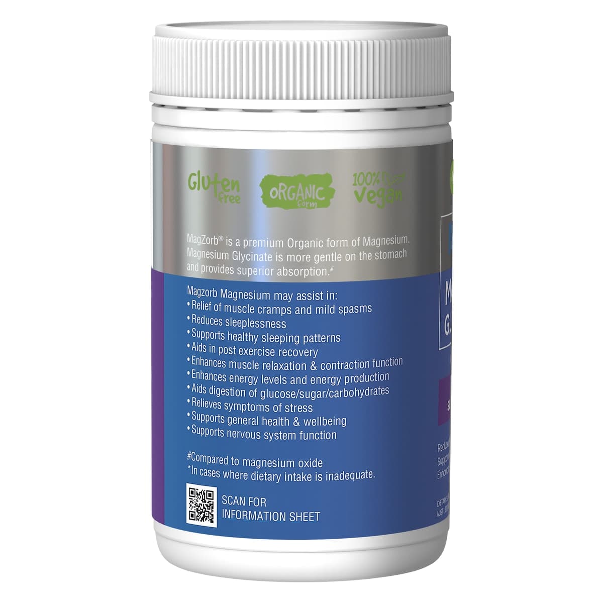 Thumbnail Vitaceuticals MagZorb Magnesium Glycinate 500mg 100 Capsules