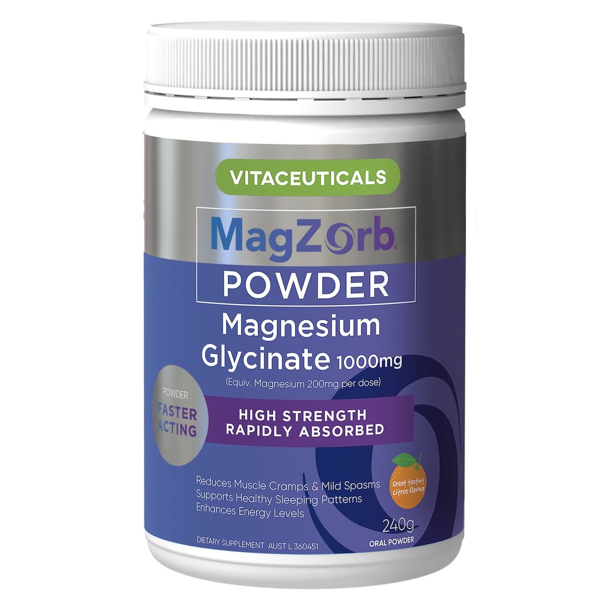 Thumbnail Vitaceuticals MagZorb Magnesium Glycinate 1000mg Powder 240g