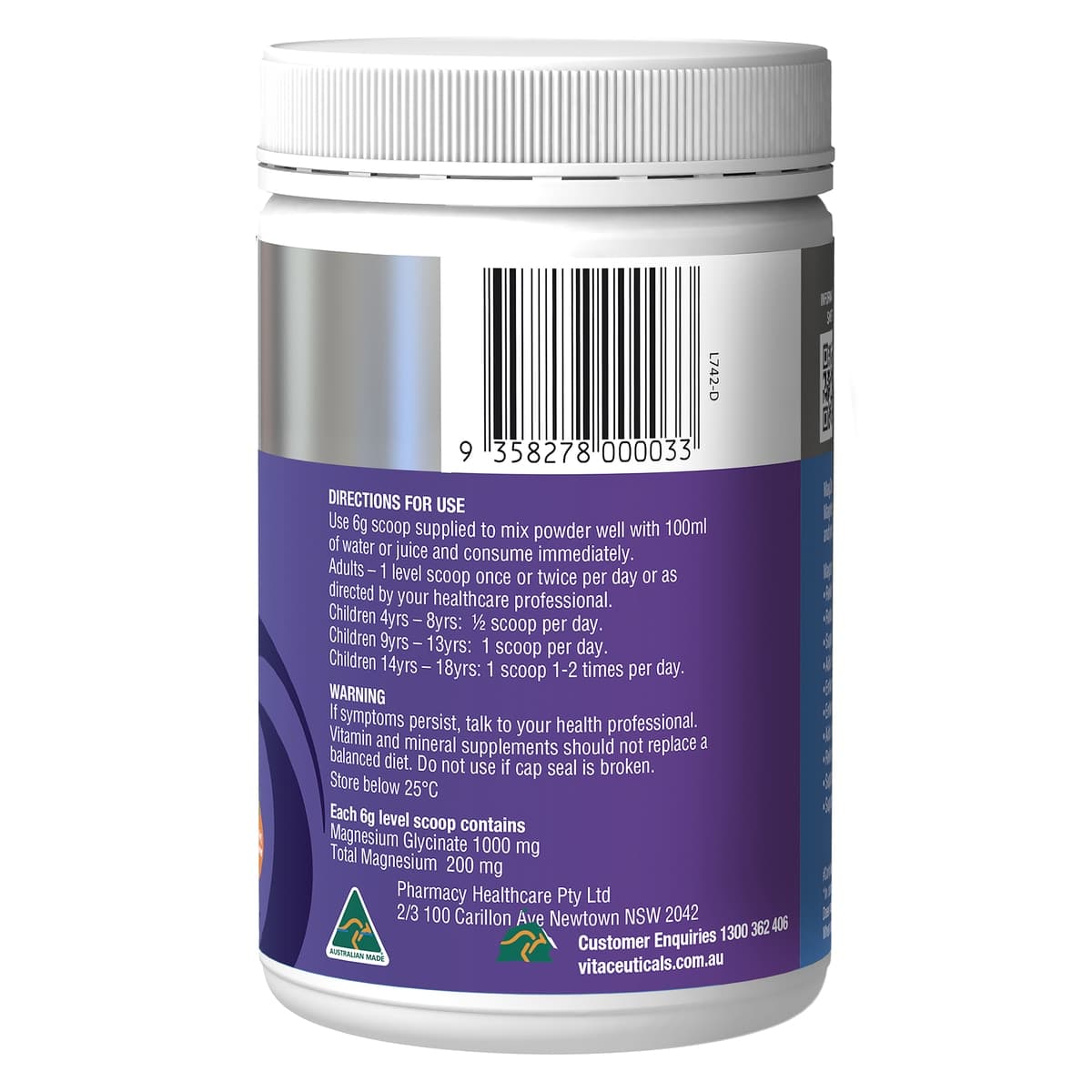 Thumbnail Vitaceuticals MagZorb Magnesium Glycinate 1000mg Powder 240g