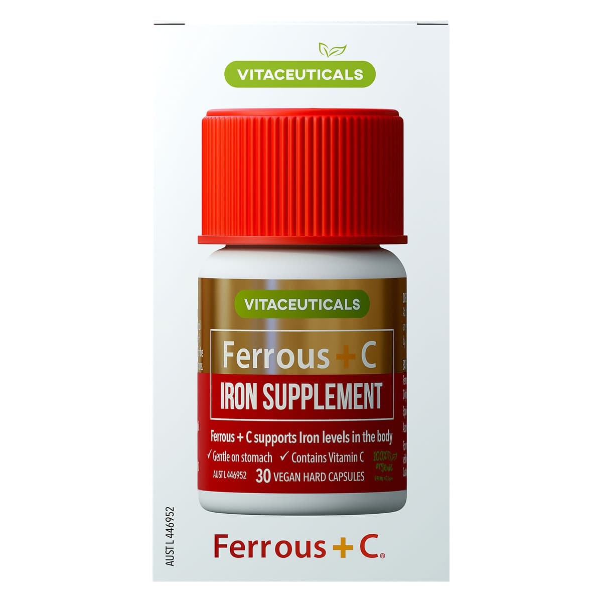 Thumbnail Vitaceuticals Ferrous + C Iron Supplement 30 Hard Capsules