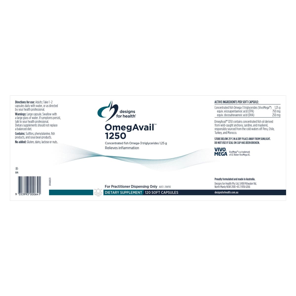 Thumbnail Designs for Health OmegAvail 1250 120 Capsules
