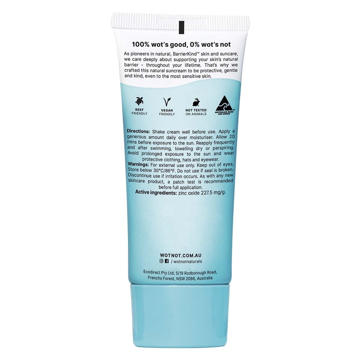 Thumbnail Wotnot Natural Zinc Face Sunscreen SPF50 with CoQ10 - 50g