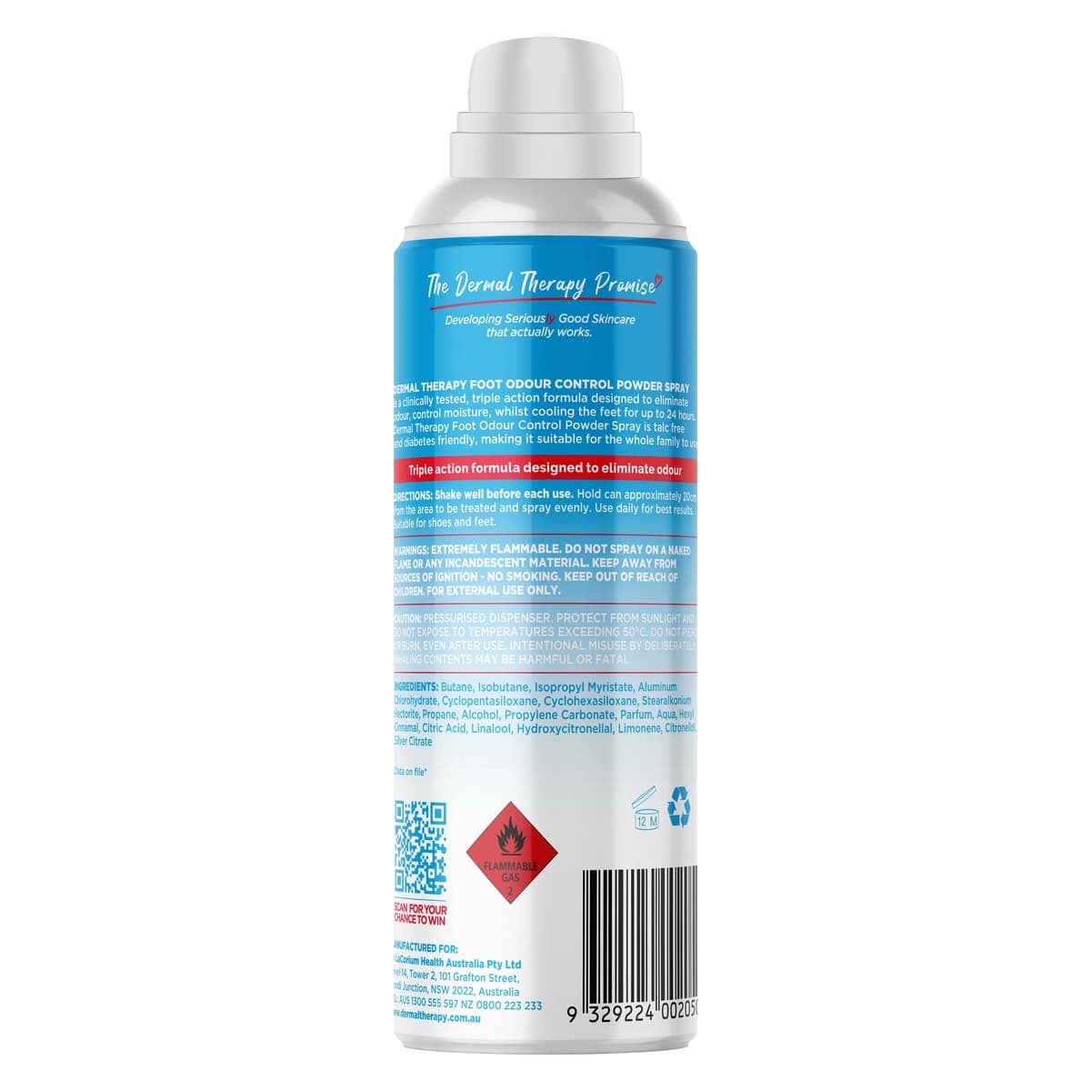 Thumbnail Dermal Therapy Foot Odour Control Powder Spray 210ml