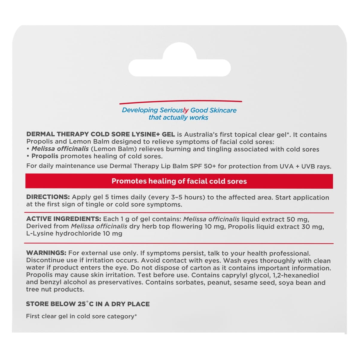 Thumbnail Dermal Therapy Cold Sore + Lysine Gel 5g