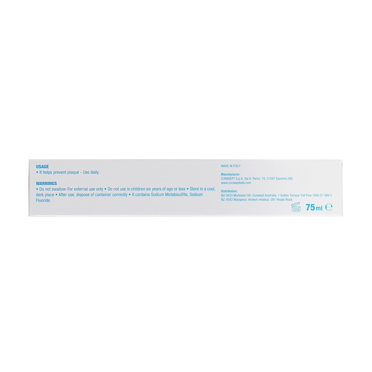 Thumbnail Curasept ADS 705 Chlorhexidine 0.05% Gel Toothpaste 75ml