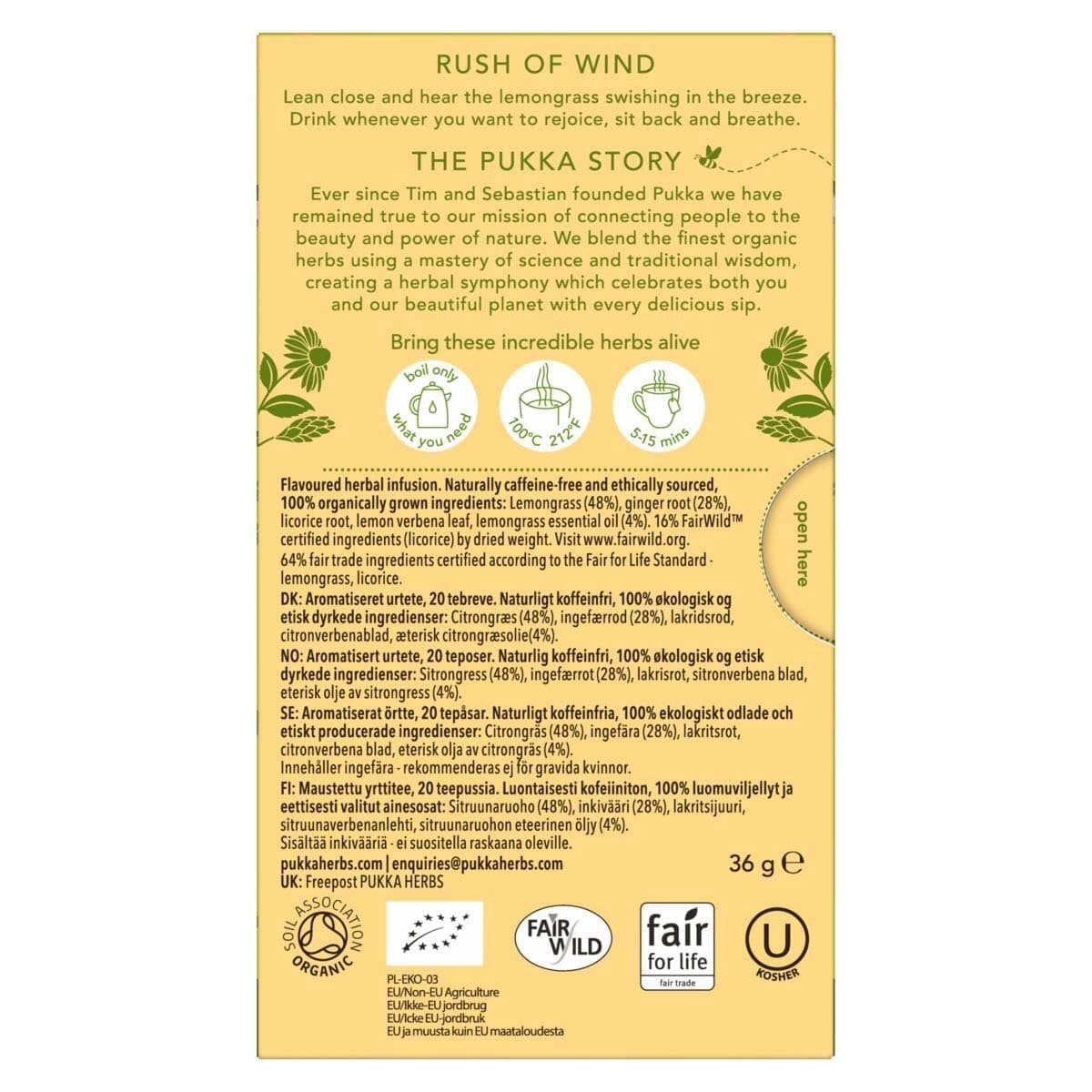 Thumbnail Pukka Lemongrass & Ginger Tea Bags 20 Pack