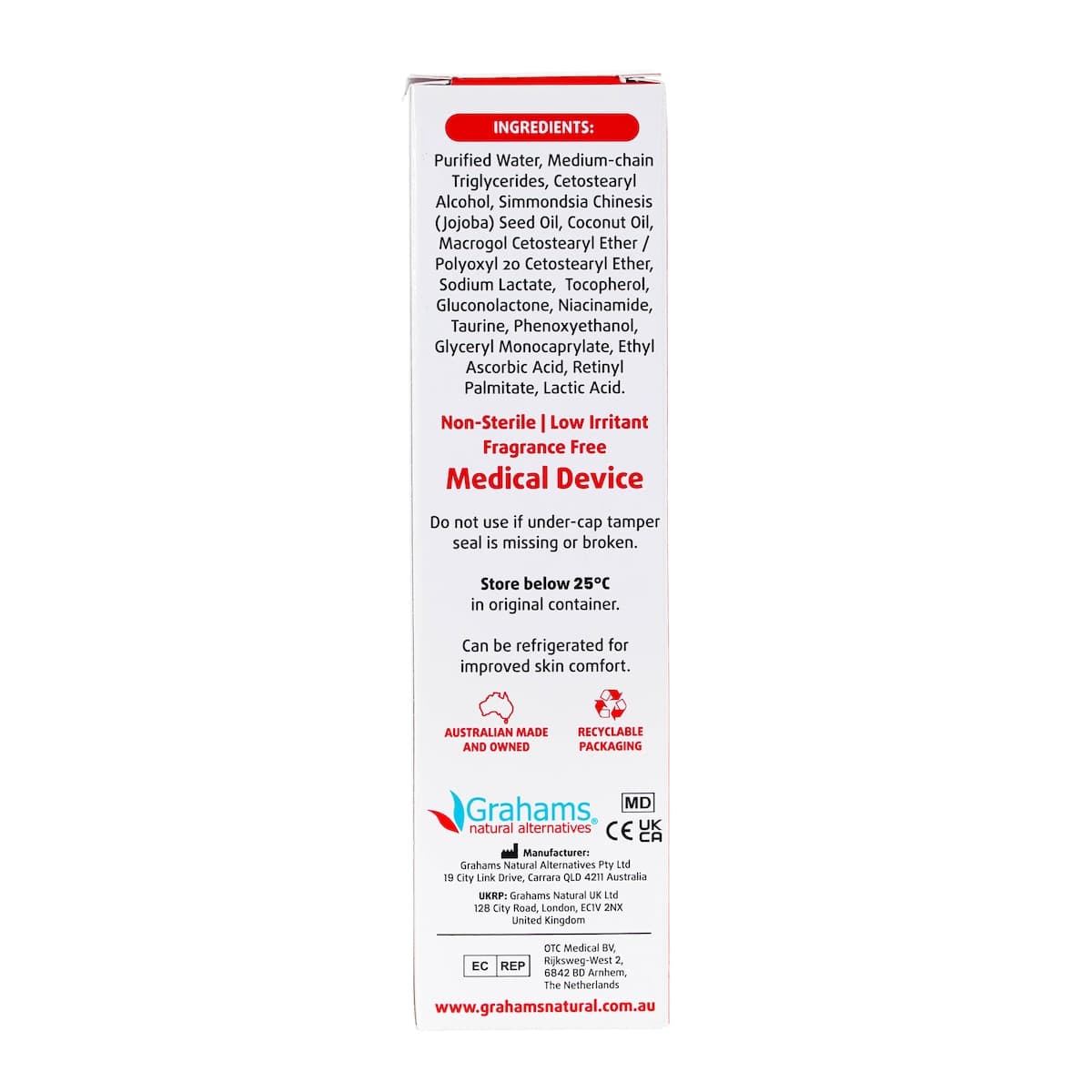 Thumbnail Grahams Natural Rosacea Cream 75g