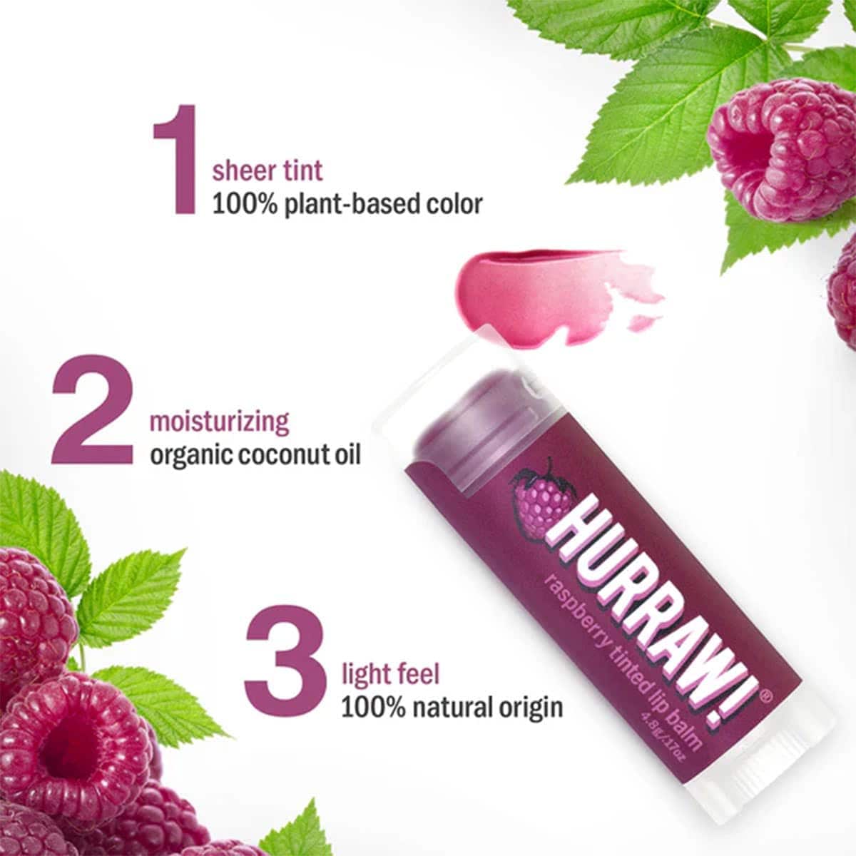 Thumbnail Hurraw Tinted Lip Balm Raspberry 4.8g