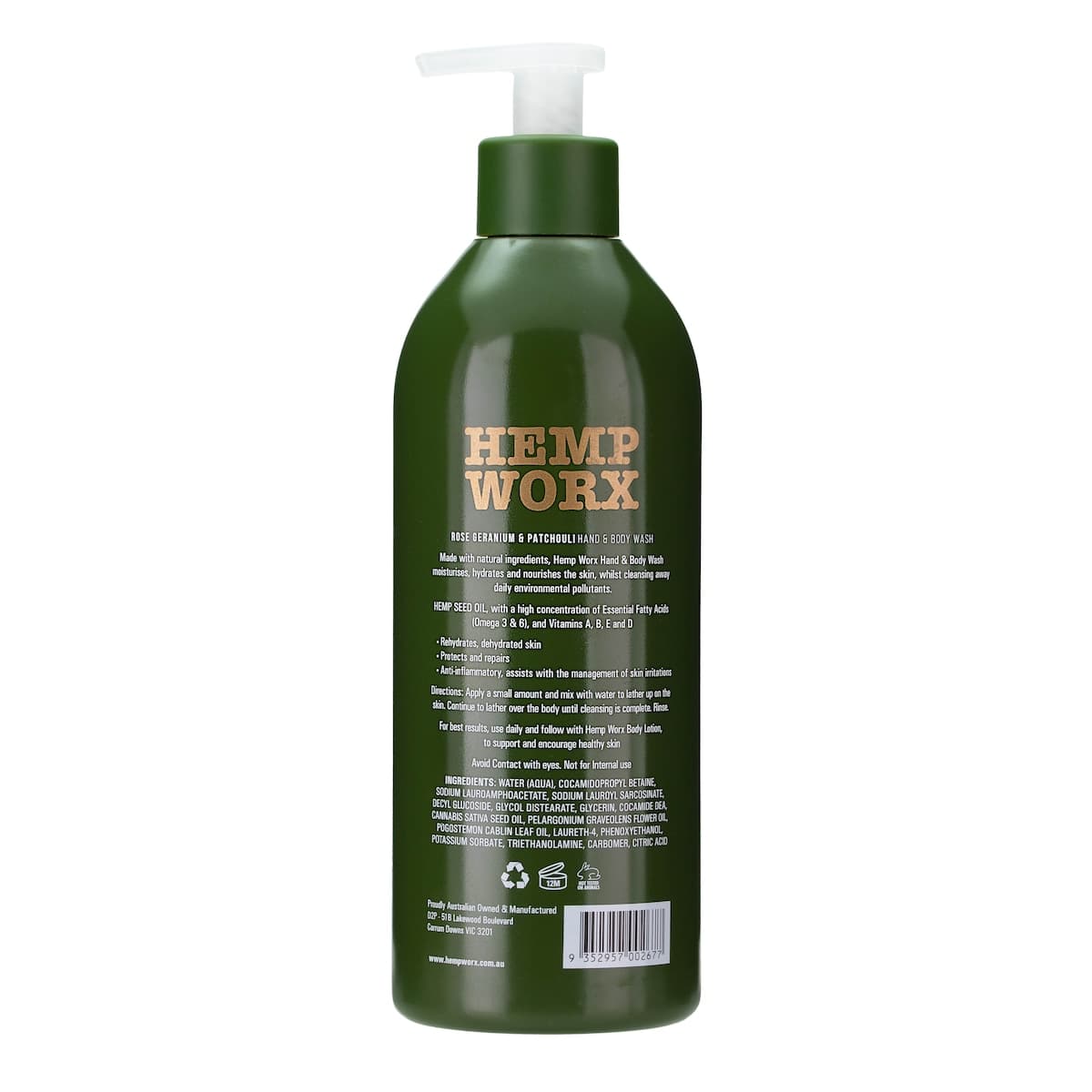 Thumbnail Hemp Worx Rose Geranium & Patchouli Body Wash 500ml