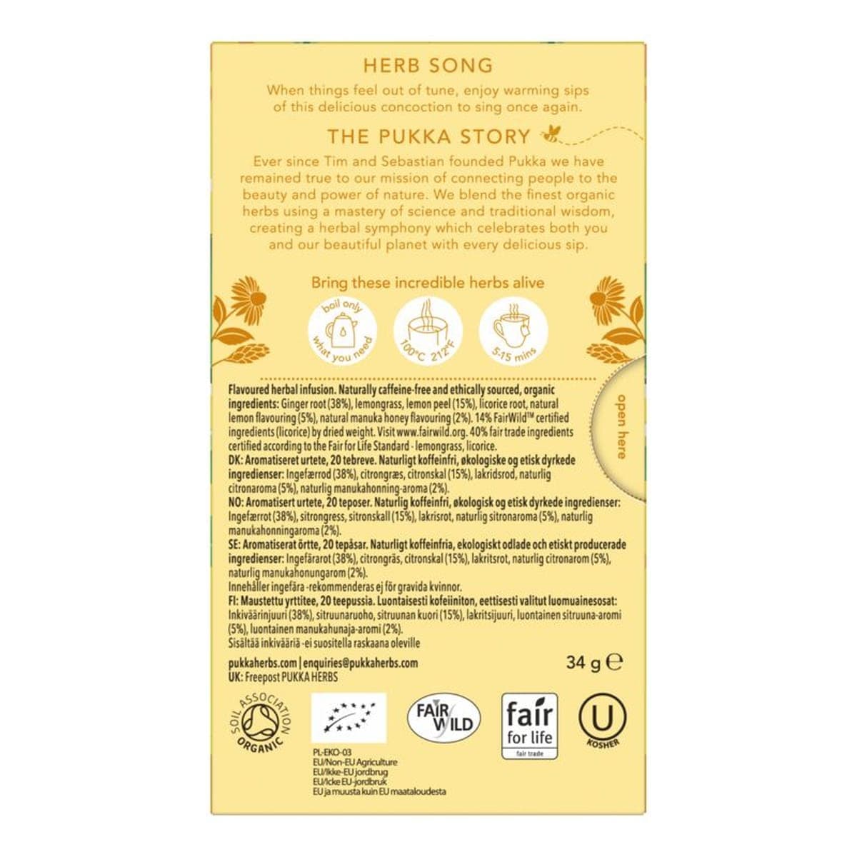 Thumbnail Pukka Lemon Ginger & Manuka Honey Tea Bags 20 Pack
