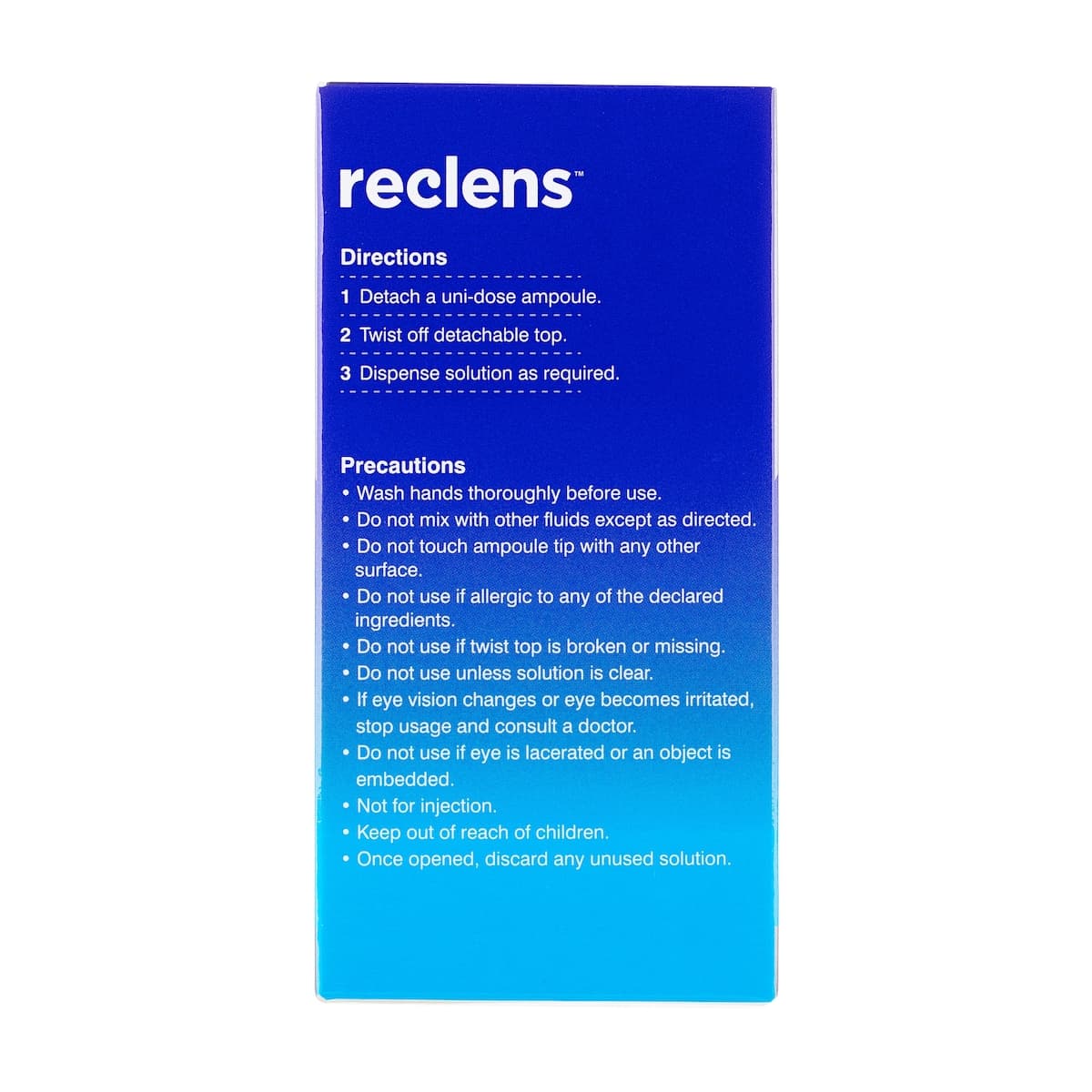 Thumbnail Reclens Saline Solution Preservative Free Ampoules 15 x 15ml