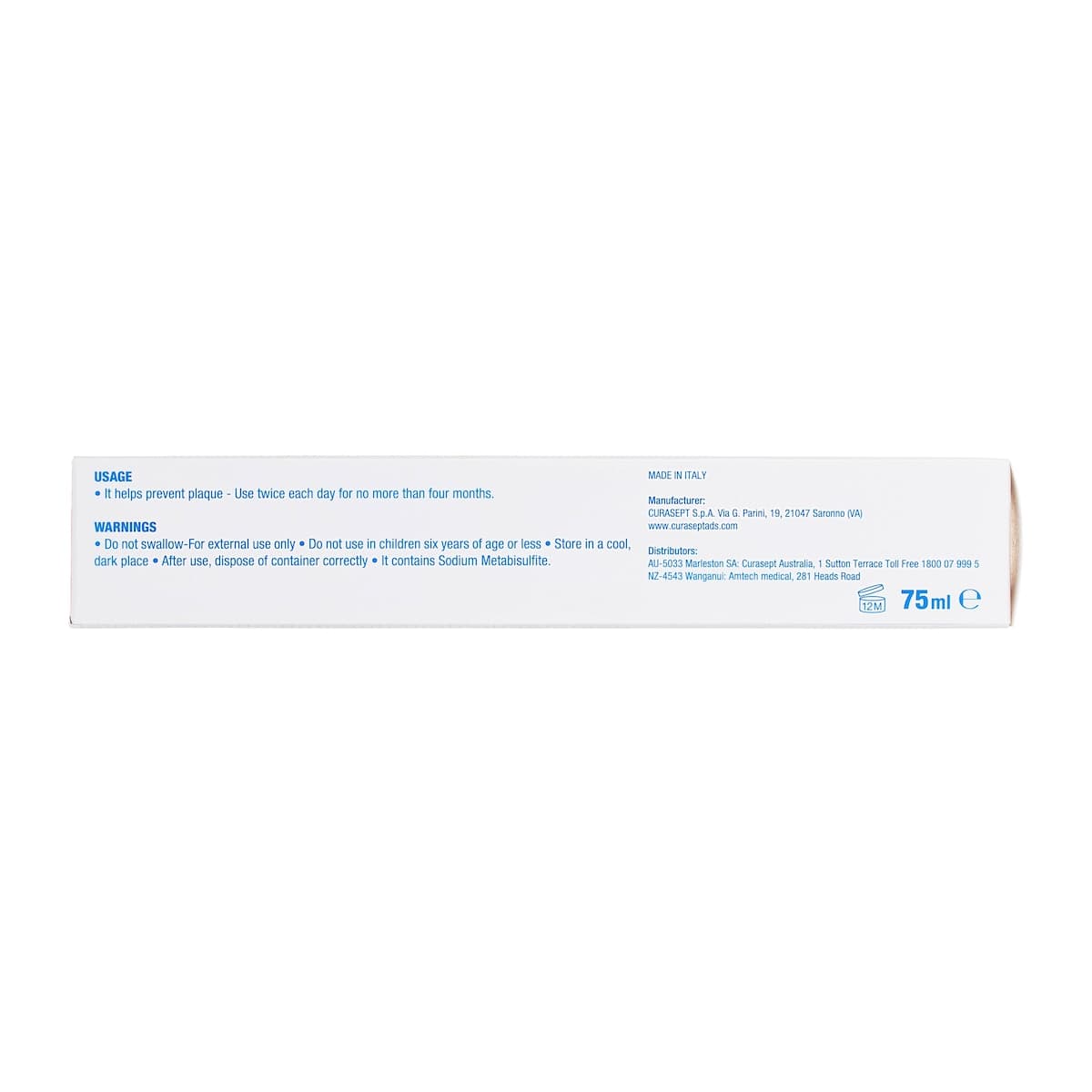 Thumbnail Curasept ADS 712 Chlorhexidine Gel Toothpaste 75ml