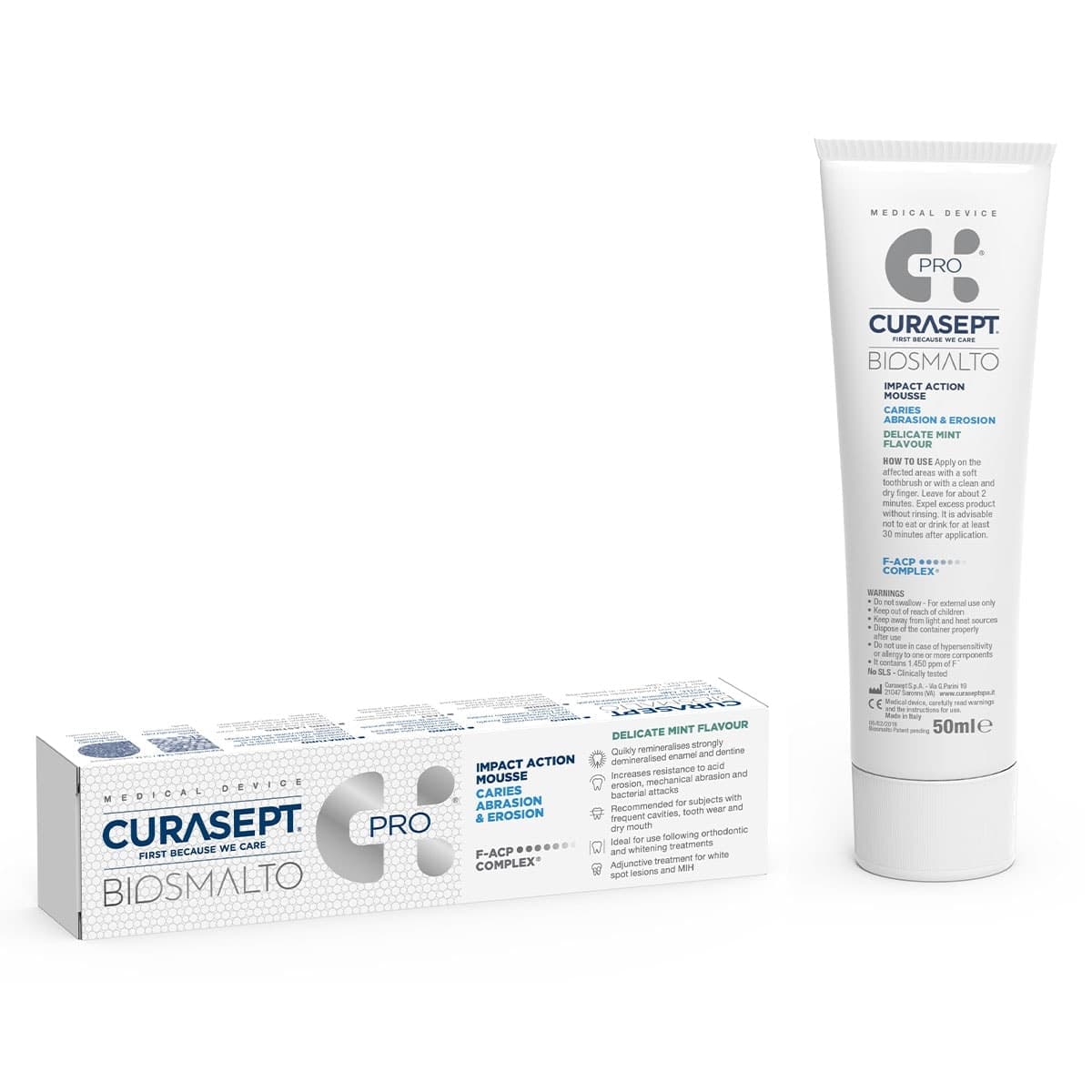 Thumbnail Curasept Biosmalto Mousse Caries Abrasion Erosion Mint 50ml