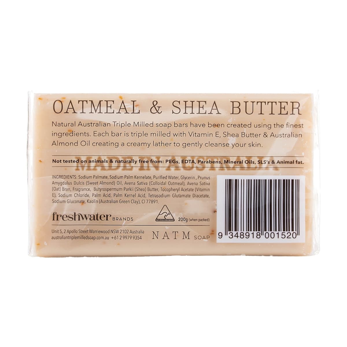 Thumbnail Natural Australian Triple Milled Colloidal Oatmeal Soap 8 x 200g