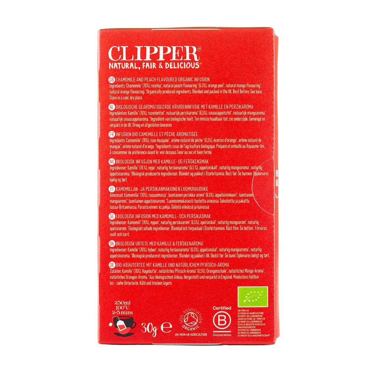 Thumbnail Clipper Chamomile Infusion With a Twist Of Peach 20 Tea Bags