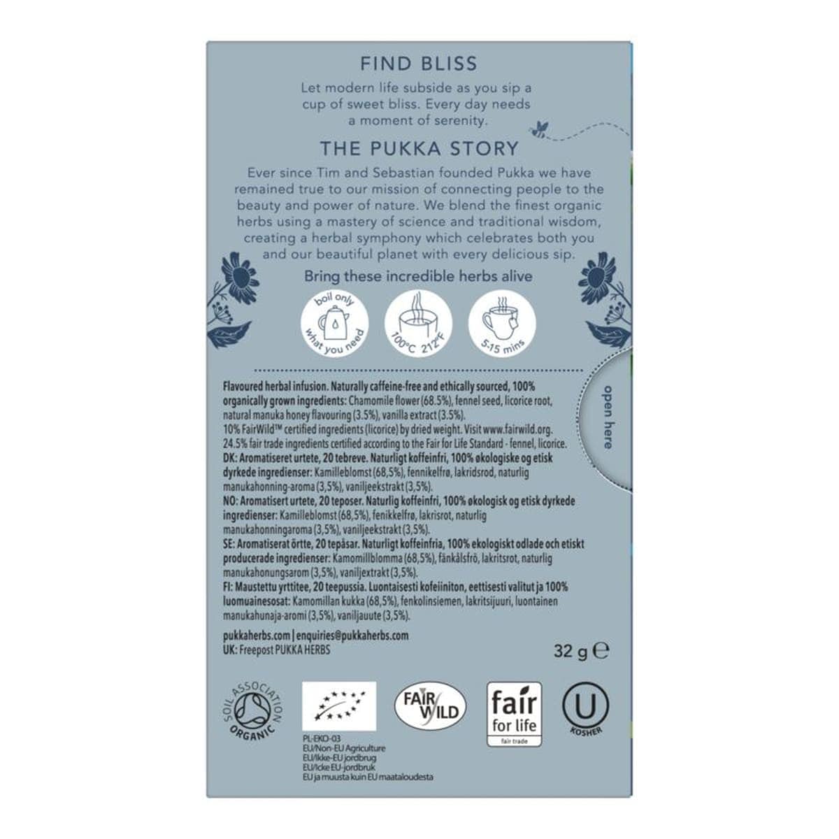 Thumbnail Pukka Chamomile Vanilla & Manuka Honey Tea Bags 20 Pack