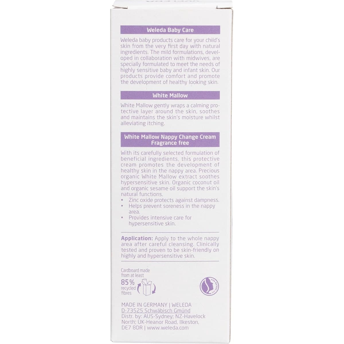 Thumbnail Weleda Baby Derma White Mallow Nappy Change Cream 50ml