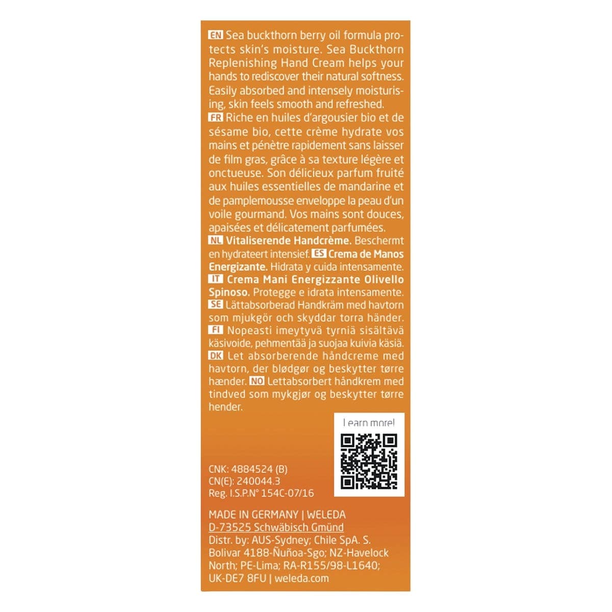 Thumbnail Weleda Sea Buckthorn Hand Cream 50mL