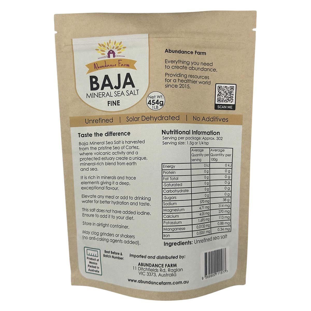 Thumbnail Abundance Farm Baja Mineral Sea Salt Fine 454g