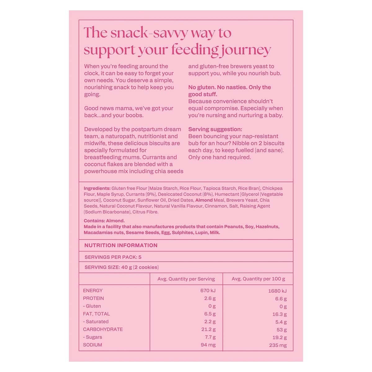 Thumbnail Franjo's Kitchen G/F Tanker Topper Lactation Biscuits Currant & Coconut 200g