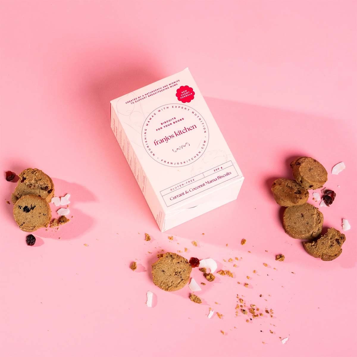 Thumbnail Franjo's Kitchen G/F Tanker Topper Lactation Biscuits Currant & Coconut 200g