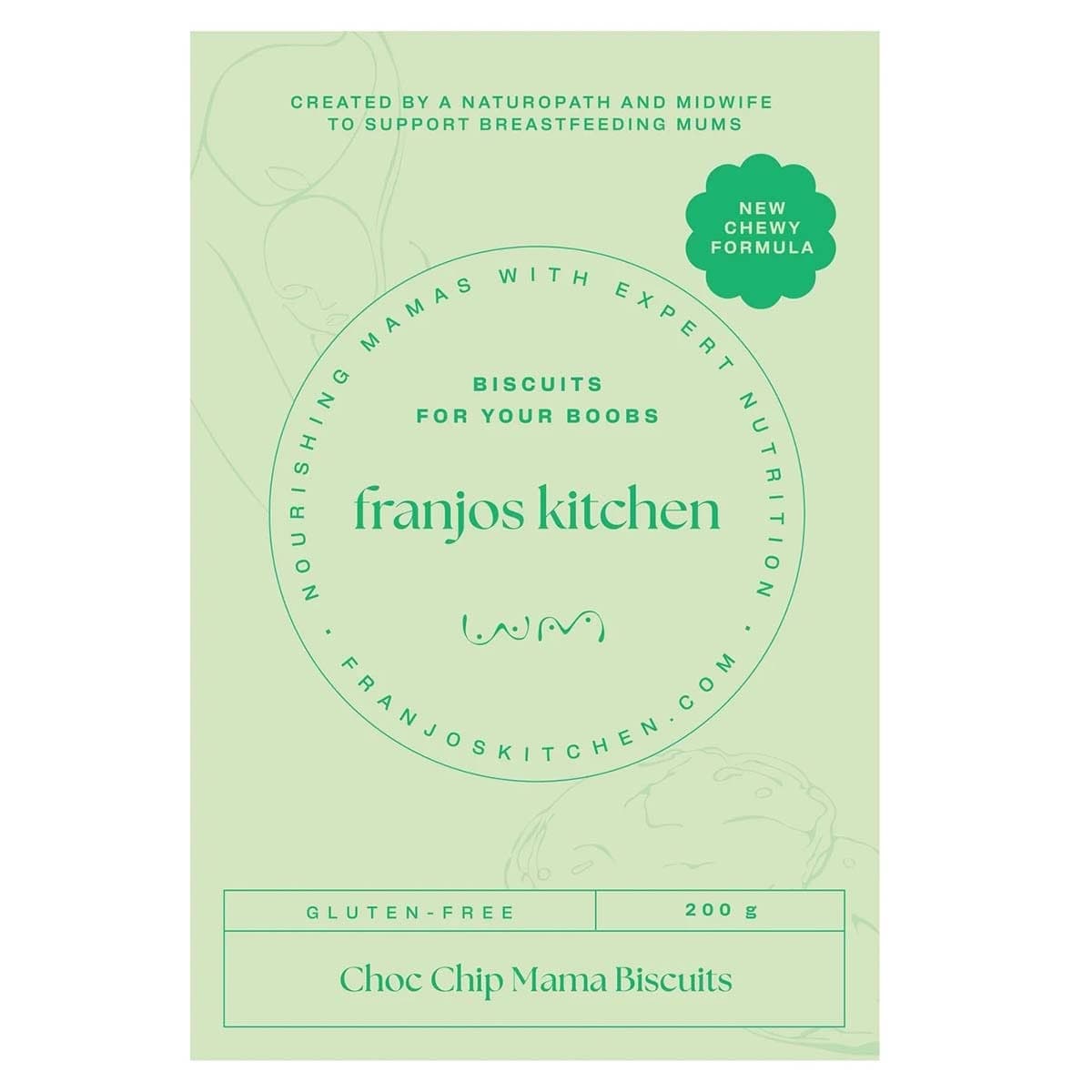 Thumbnail Franjo's Kitchen G/F Tanker Topper Lactation Biscuits Choc Chip 200g