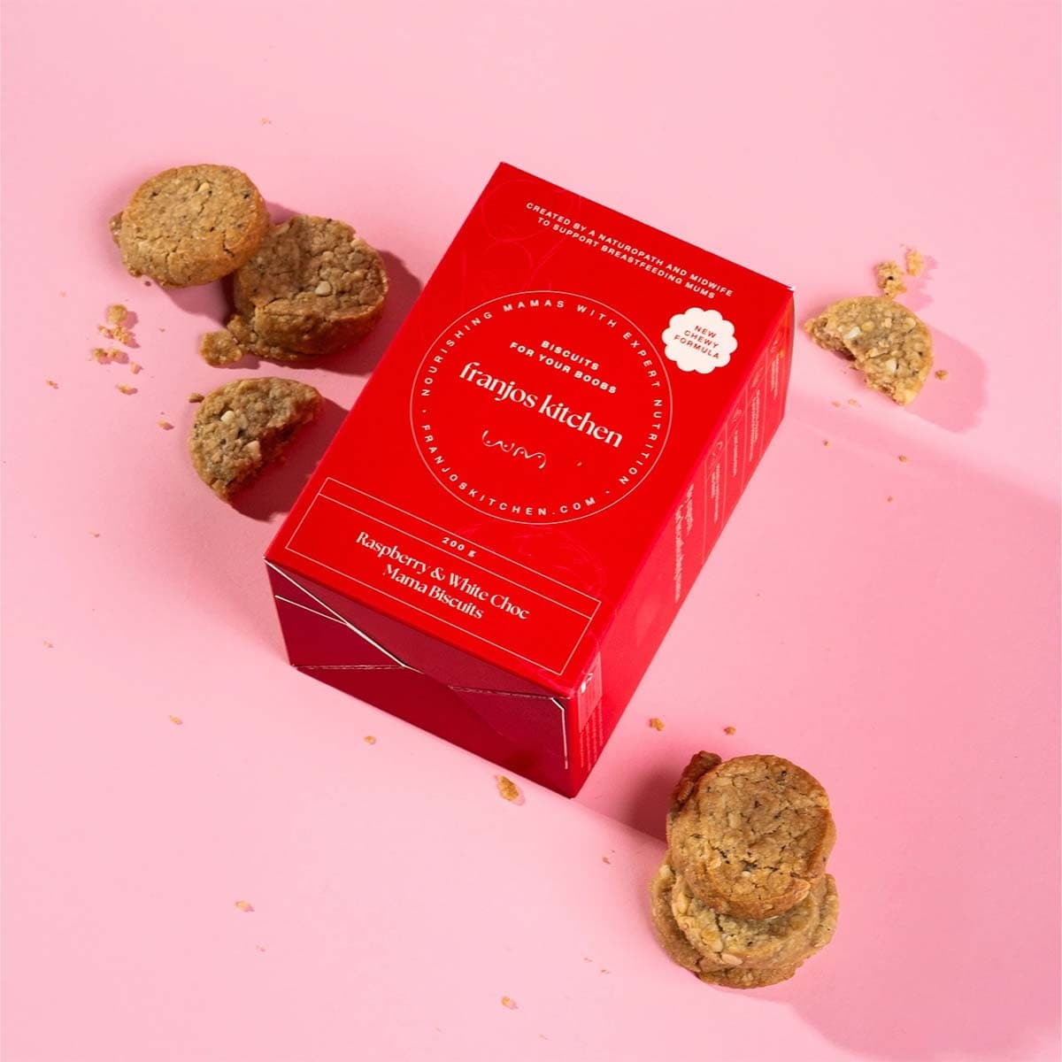 Thumbnail Franjo's Kitchen Biscuits Raspberry & White Choc 200g