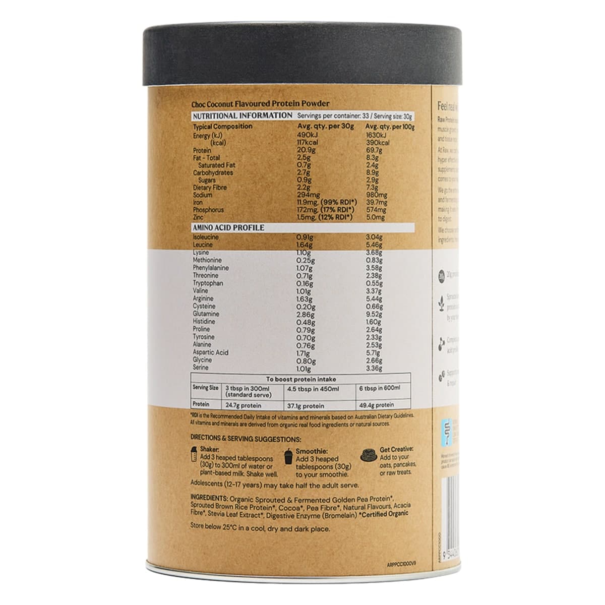 Thumbnail Amazonia Raw Vegan Protein Isolate Choc Coconut 1kg