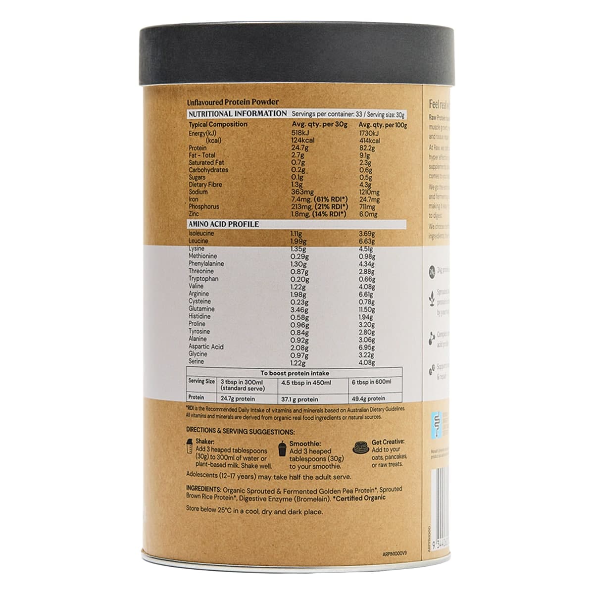 Thumbnail Amazonia Raw Vegan Protein Isolate Natural 1kg