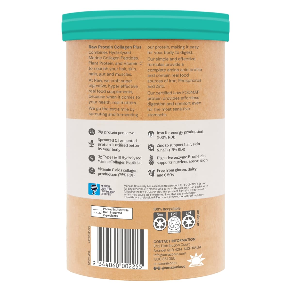 Thumbnail Amazonia Raw Protein Collagen Plus Choc Hazelnut 450g