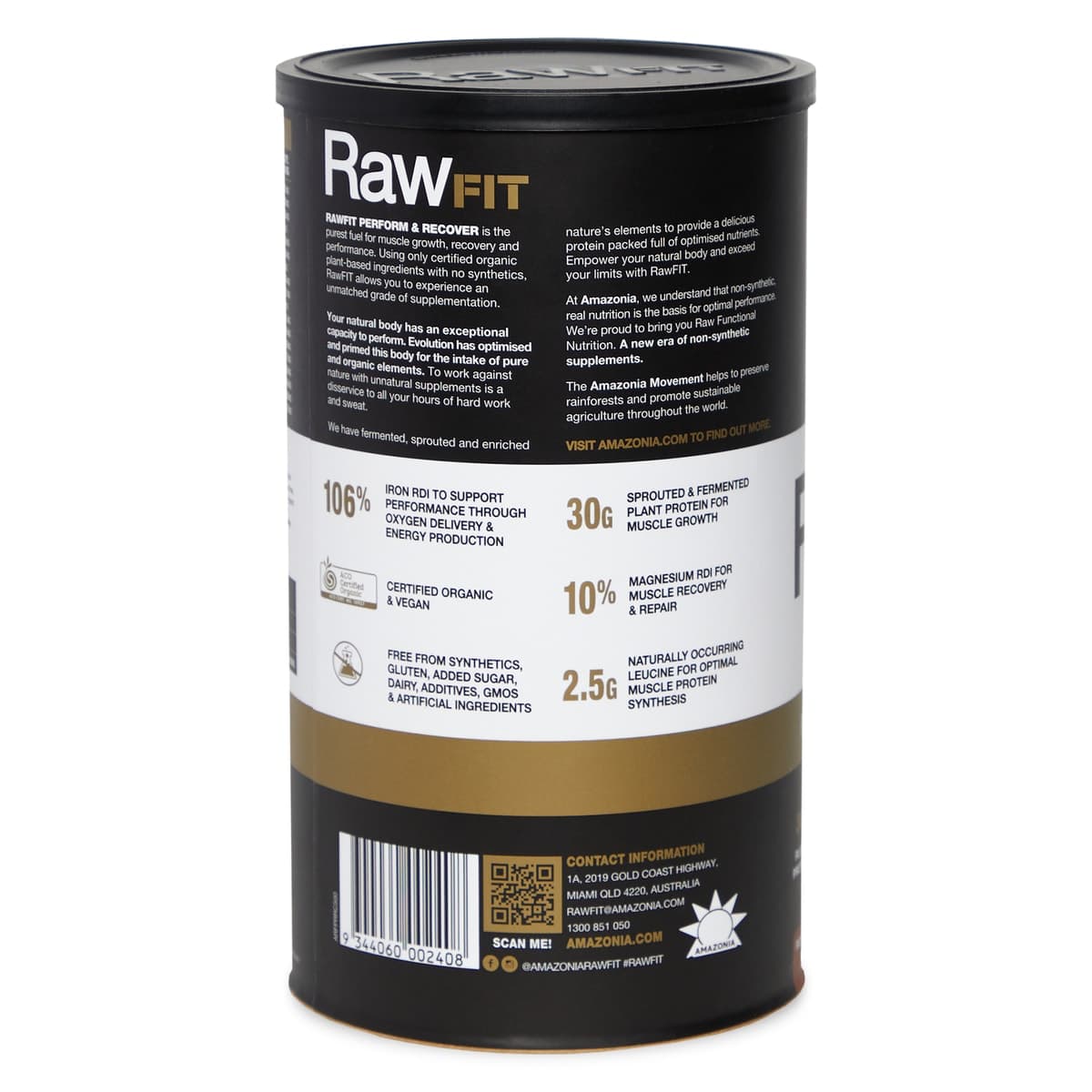 Thumbnail Amazonia RawFit Plant Protein Perform & Recover Rich Chocolate 500g
