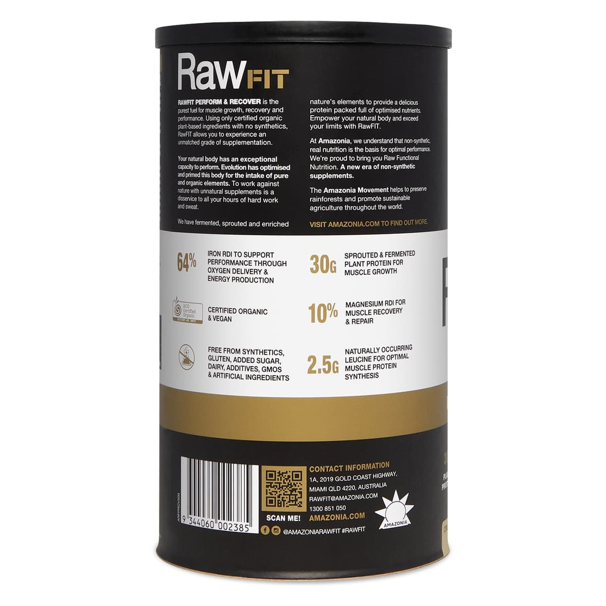 Thumbnail Amazonia RawFit Plant Protein Perform & Recover Creamy Vanilla 500g