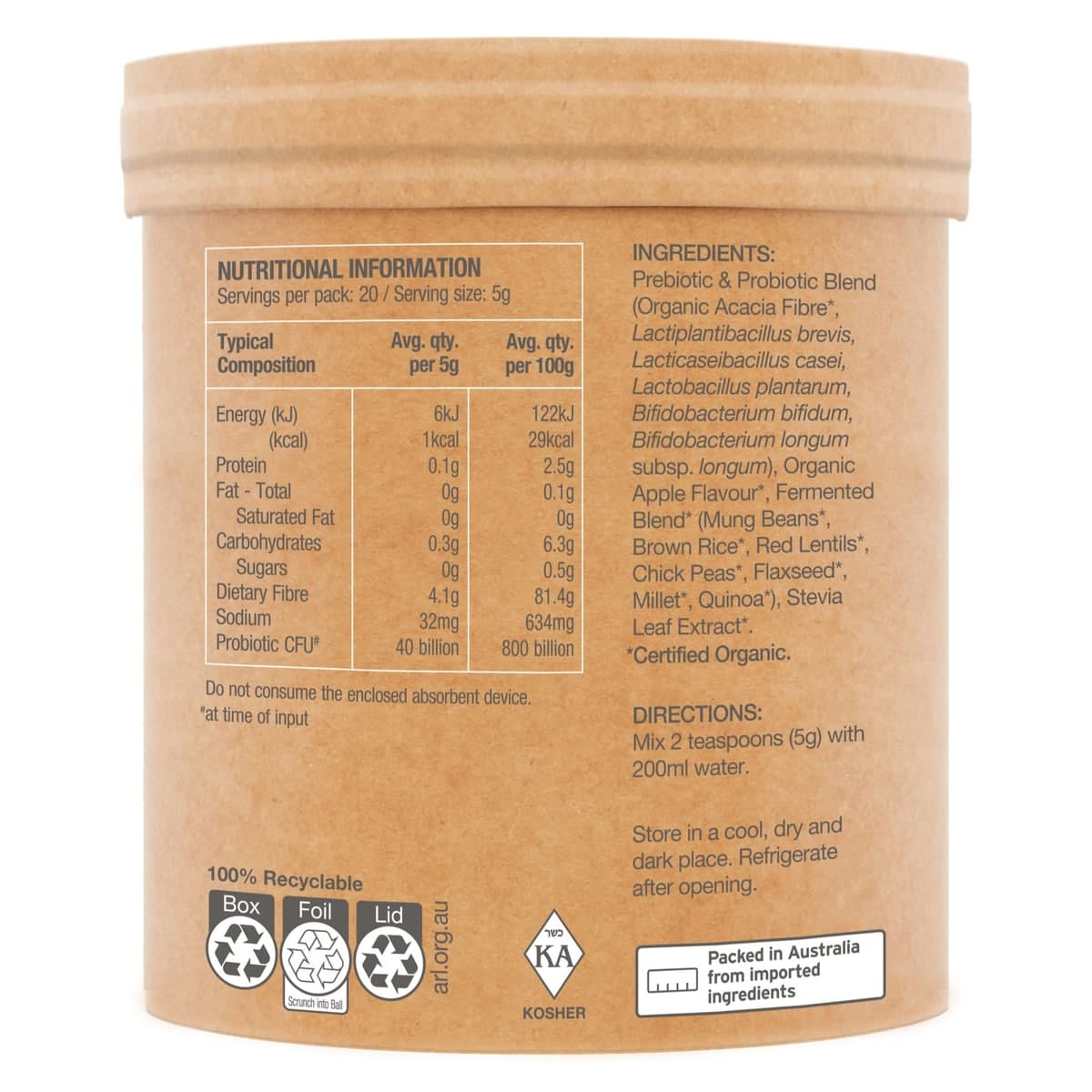 Thumbnail Amazonia Raw Organic Probiotics Powder Cloudy Apple 100g