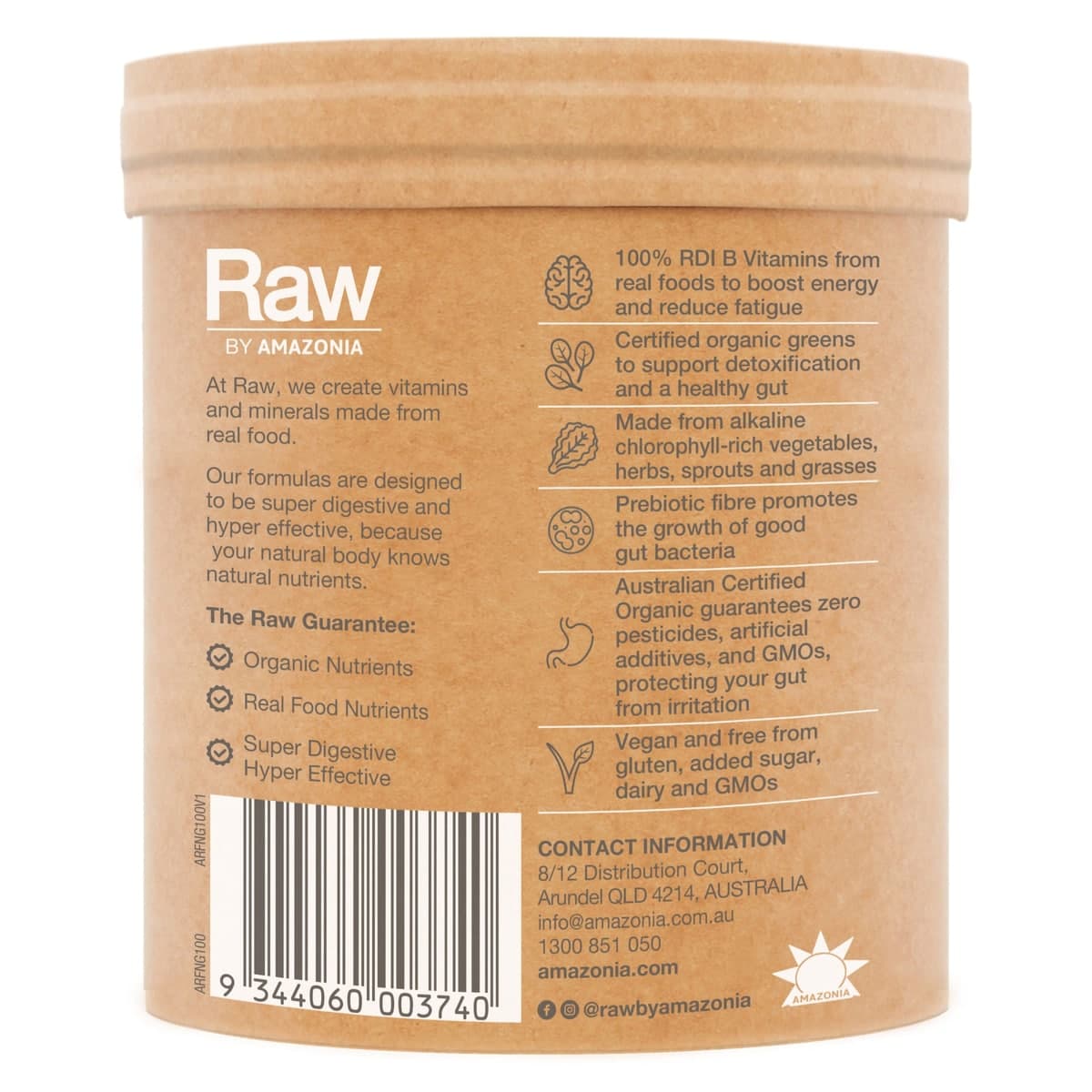 Thumbnail Amazonia Raw Organic Greens B Vitamin Complex Powder 100g