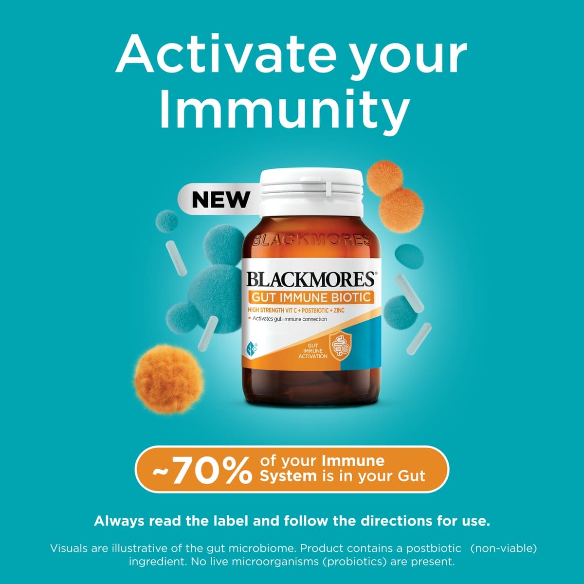 Thumbnail Blackmores Gut Immune Biotic 60 Capsules