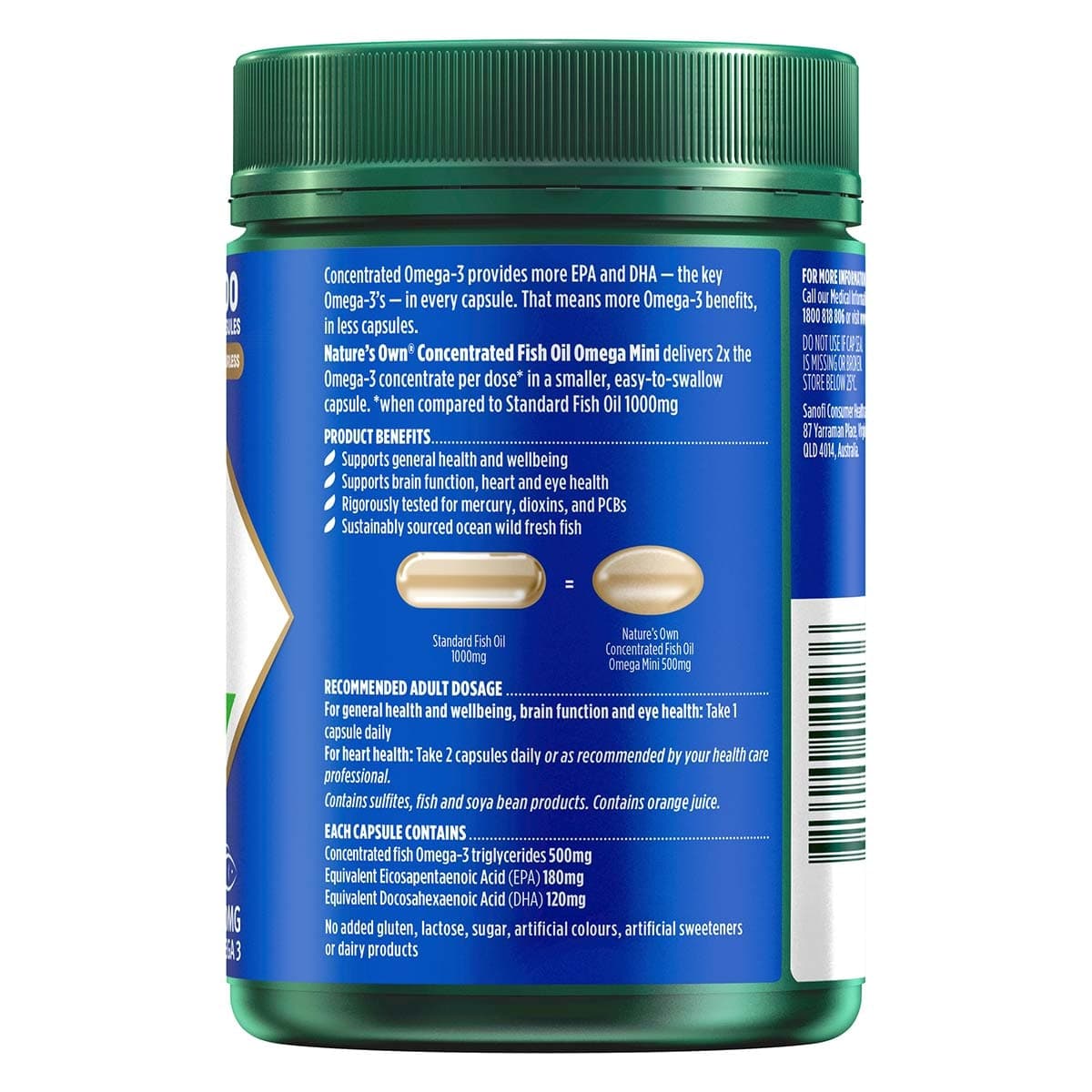 Thumbnail Nature's Own Mini Concentrated Fish Oil Omega 500 Capsules