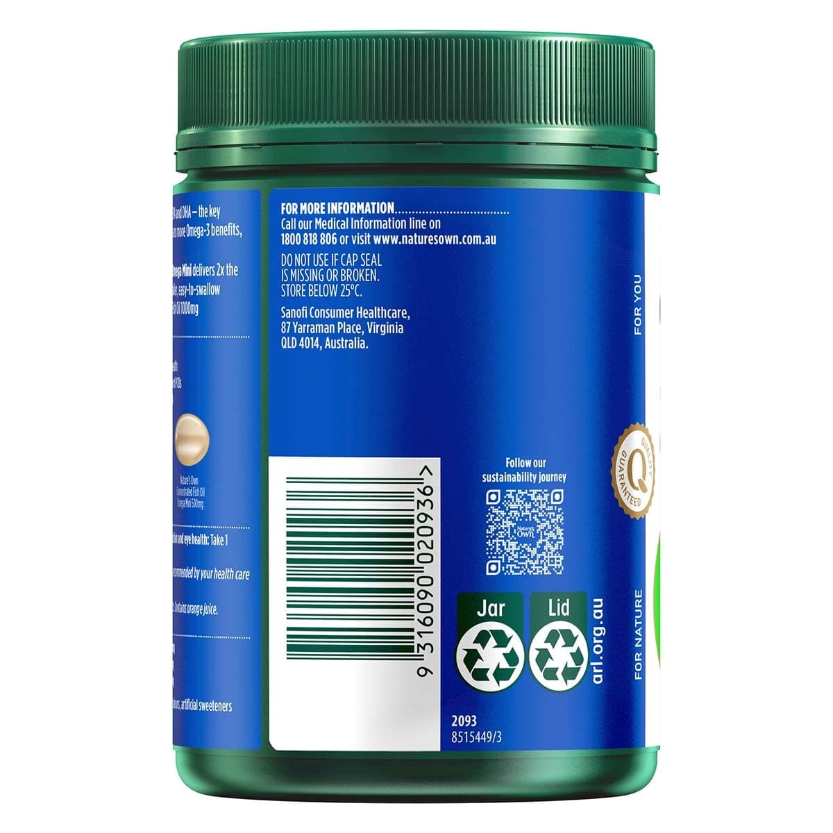 Thumbnail Nature's Own Mini Concentrated Fish Oil Omega 500 Capsules