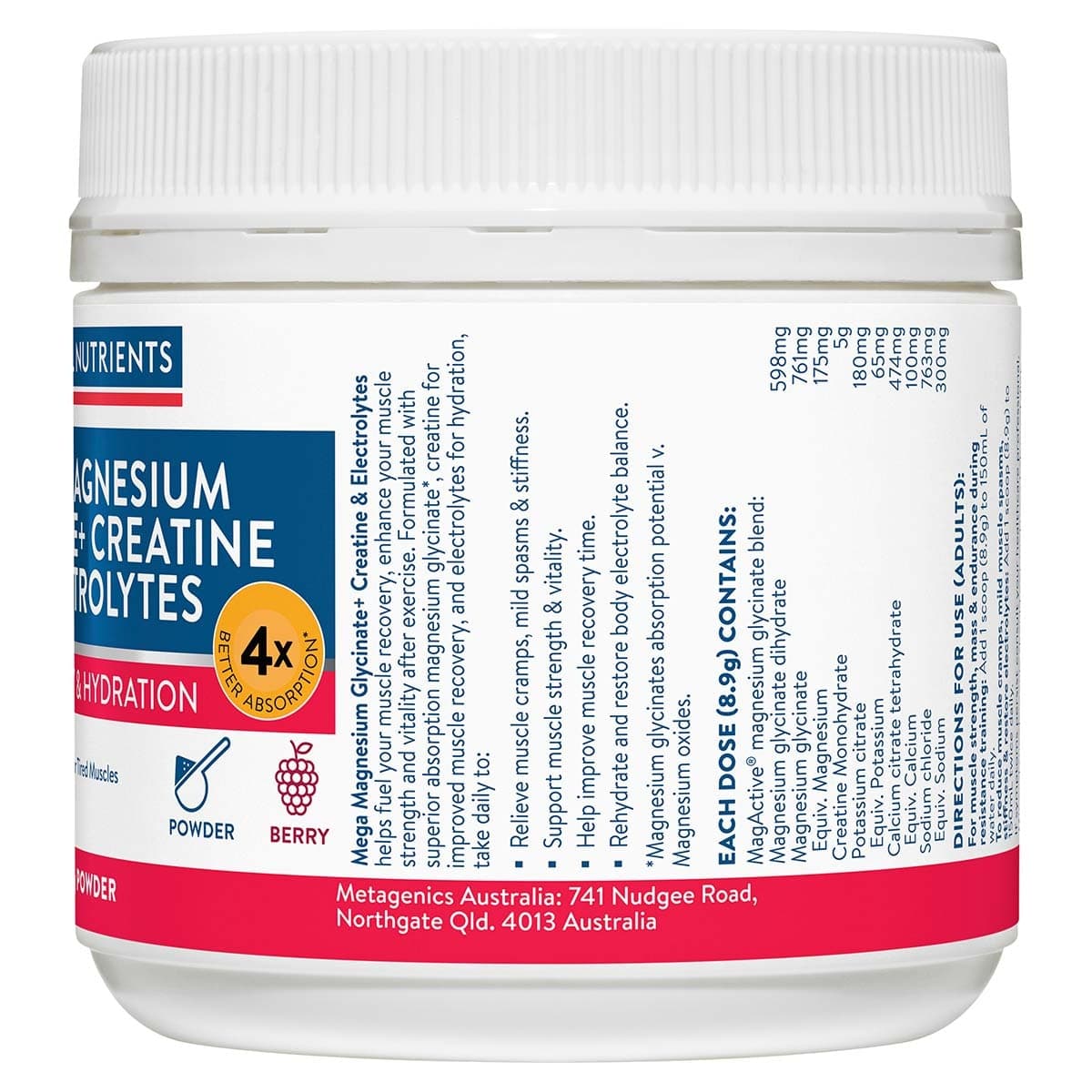 Thumbnail Ethical Nutrients Mega Mag Glycinate+ Creatine & Electrolytes Powder 250g