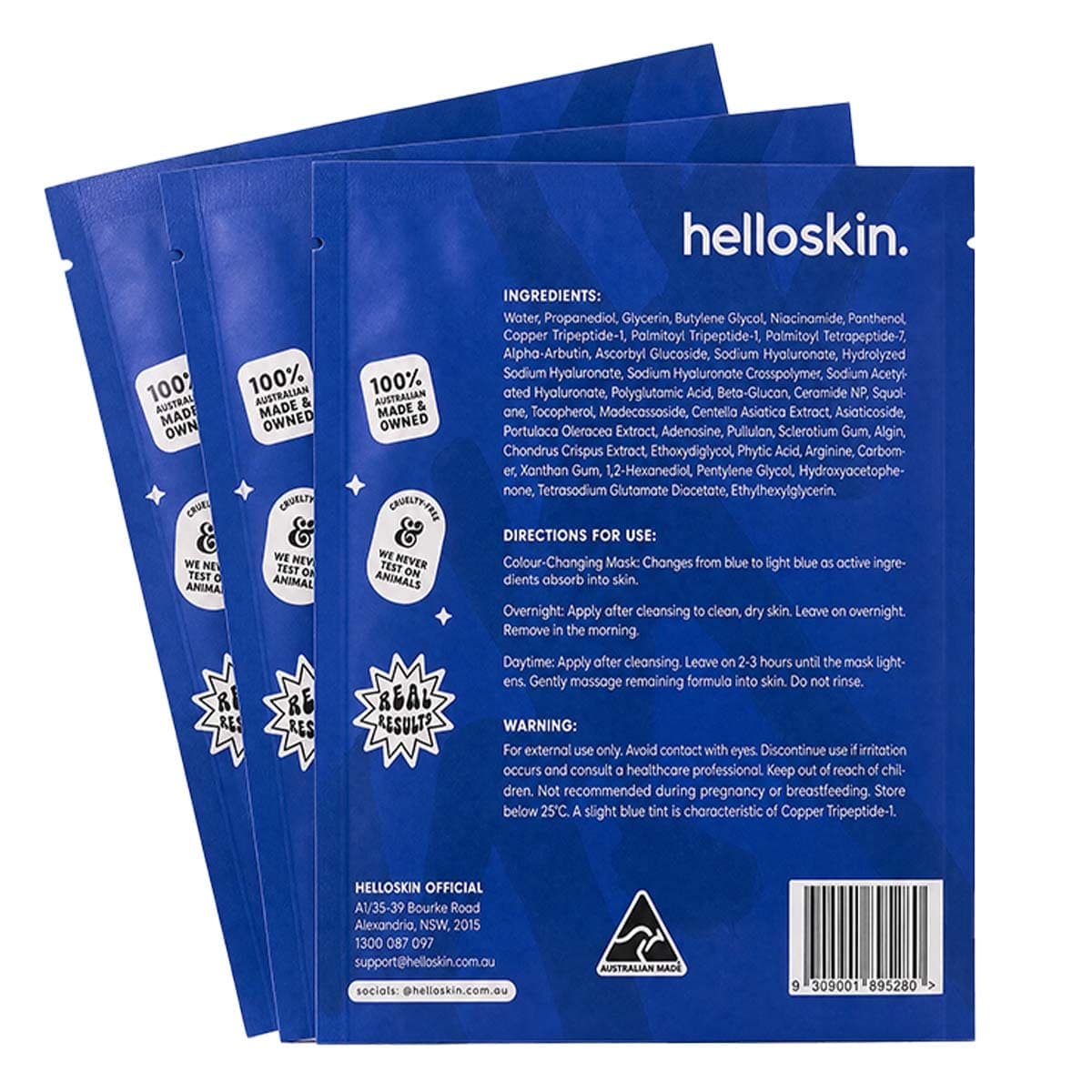 Thumbnail Hello Skin 1% Pure GHK-Cu Multi-Peptide Overnight Resurfacing Mask 3 Pack