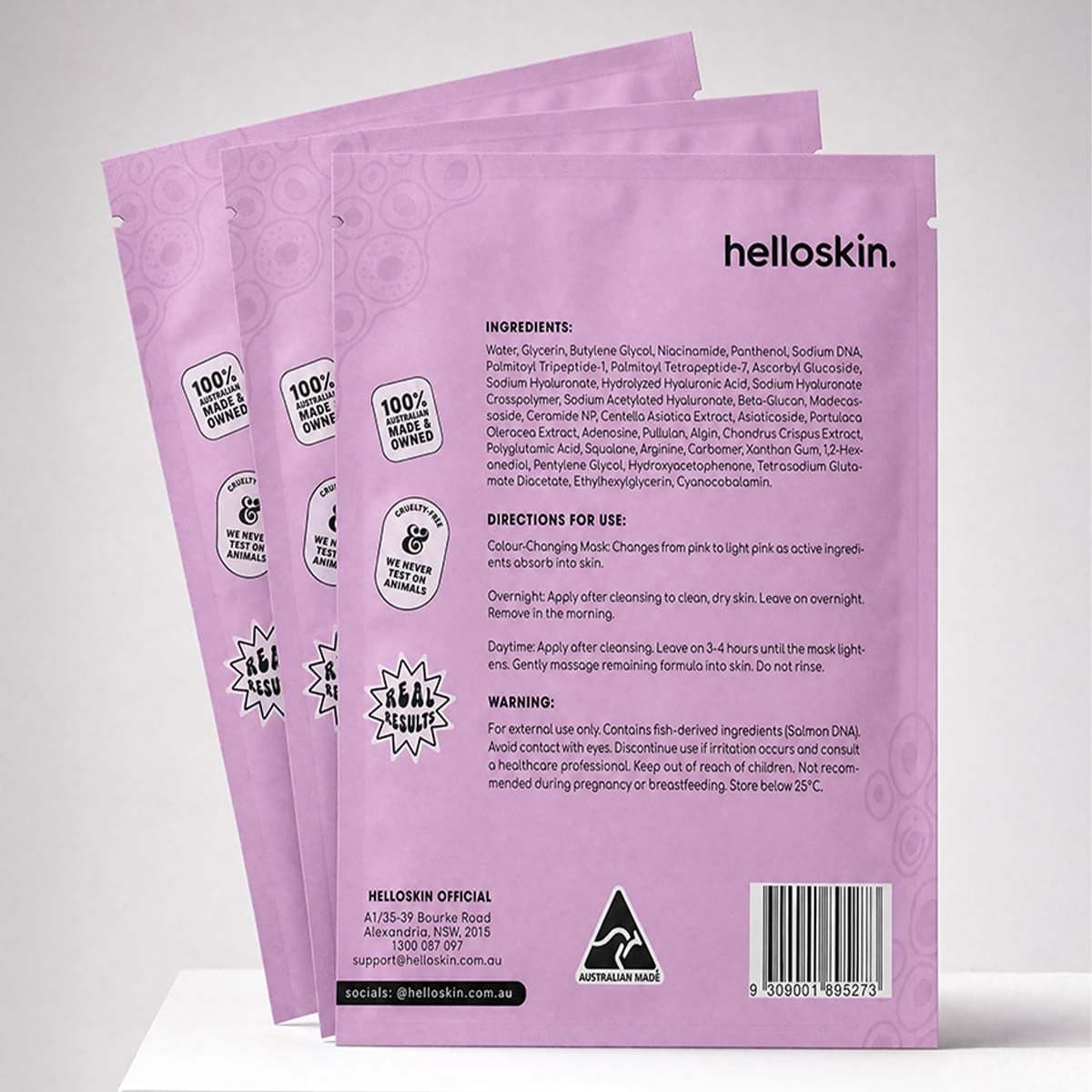 Thumbnail Hello Skin Premium Salmon DNA (1% PDRN) Multi-Peptide Overnight Regenerative Mask 3 Pack