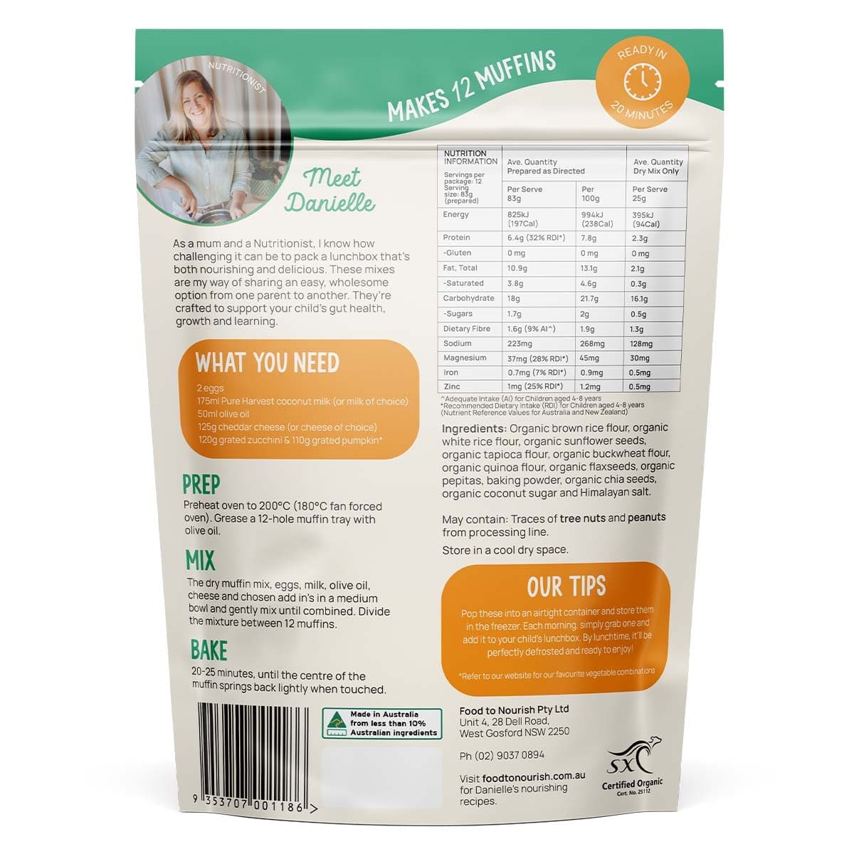 Thumbnail Food To Nourish Lunchbox Baking Mix Savoury Muffin 300g