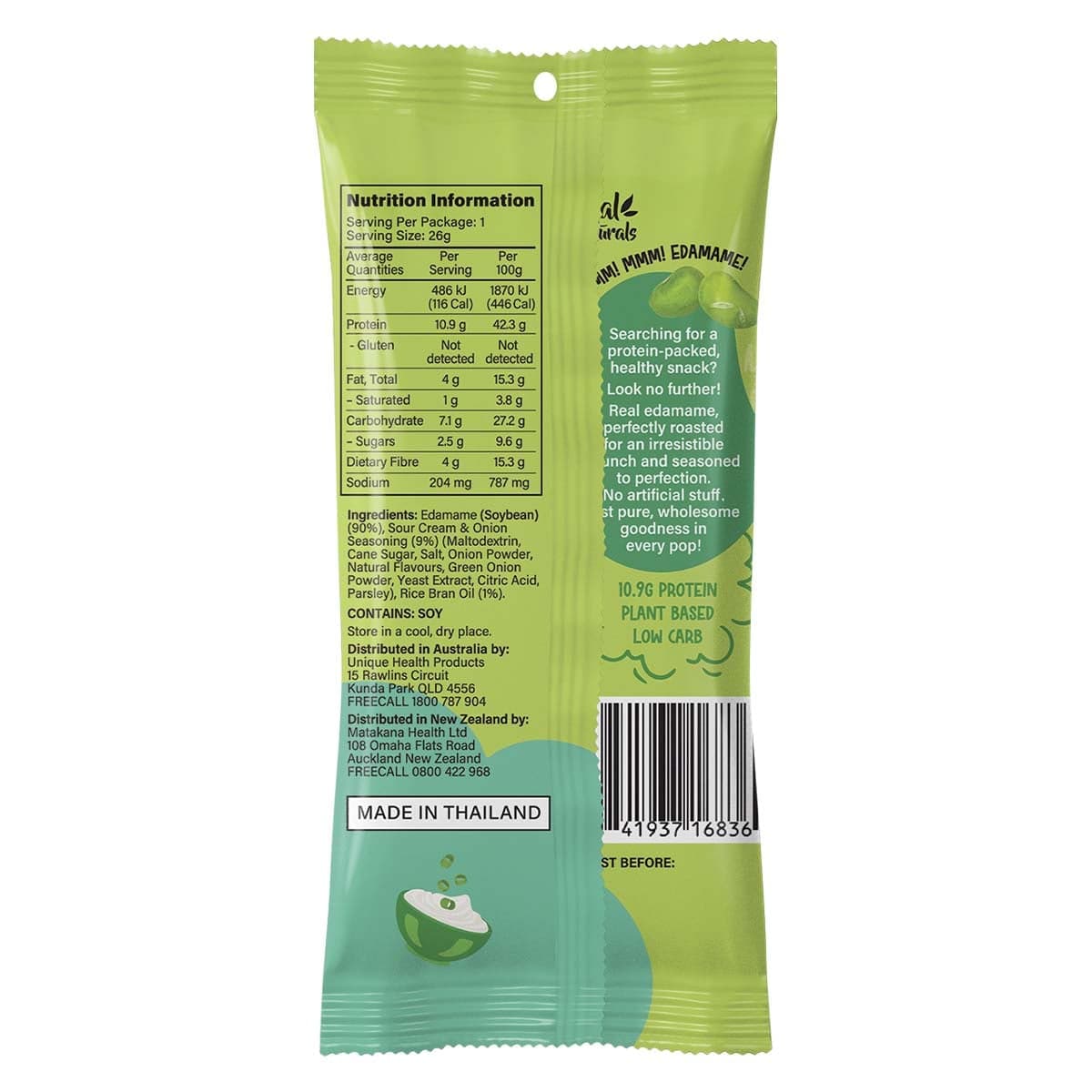 Thumbnail Real Naturals Protein Edamame Pops Sour Cream 26g