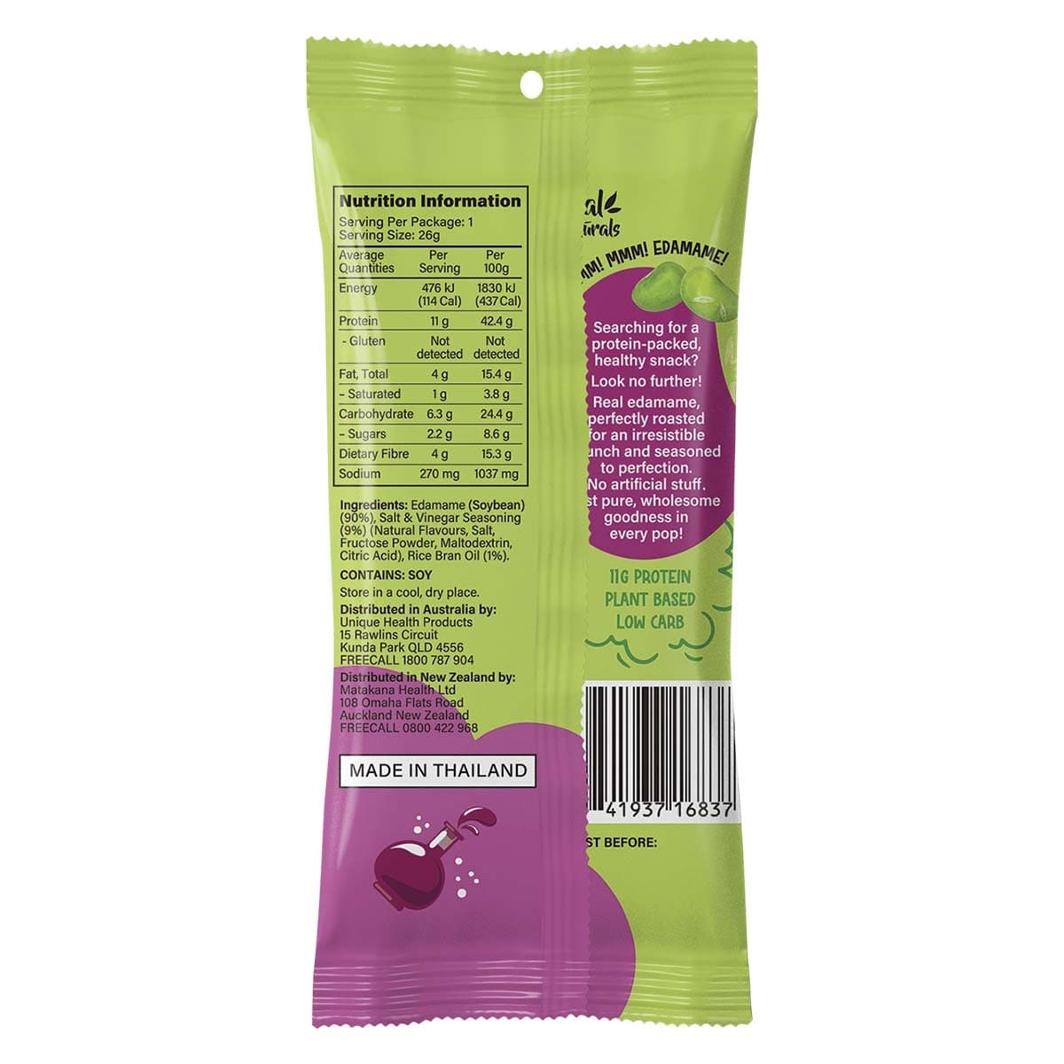 Thumbnail Real Naturals Protein Edamame Pops Salt & Vinegar 26g
