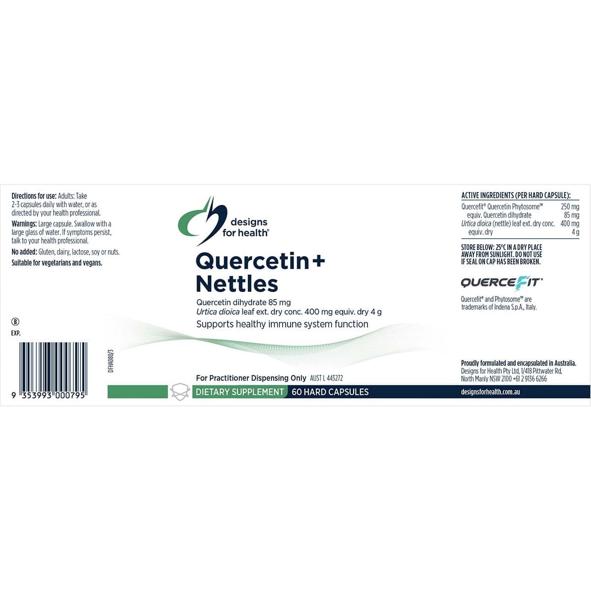 Thumbnail Designs for Health Quercetin + Nettles 60 Vegetarian capsules