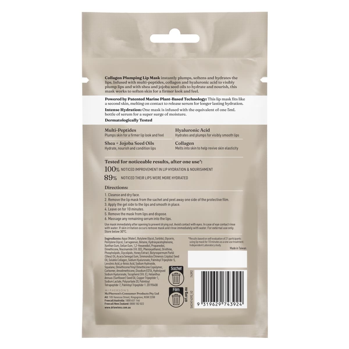 Thumbnail Dr Lewinns Ultra R4 Lip Plumping Mask 3 Pack