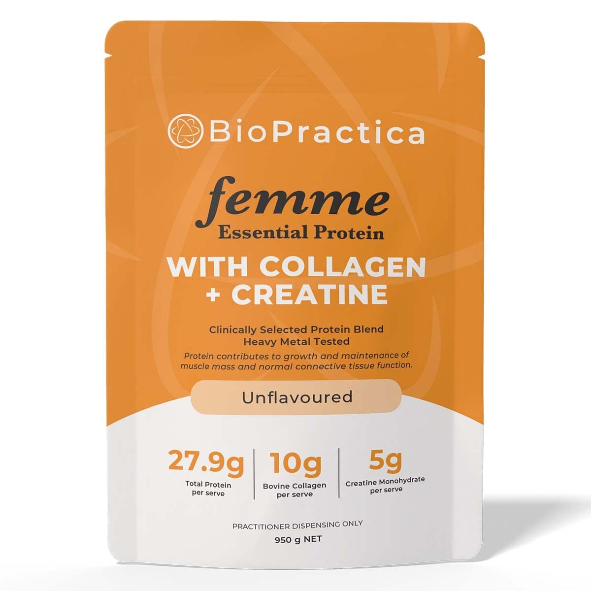 Thumbnail BioPractica Femme Essential Protein Powder With Creatine + Collagen Unflavoured 950g
