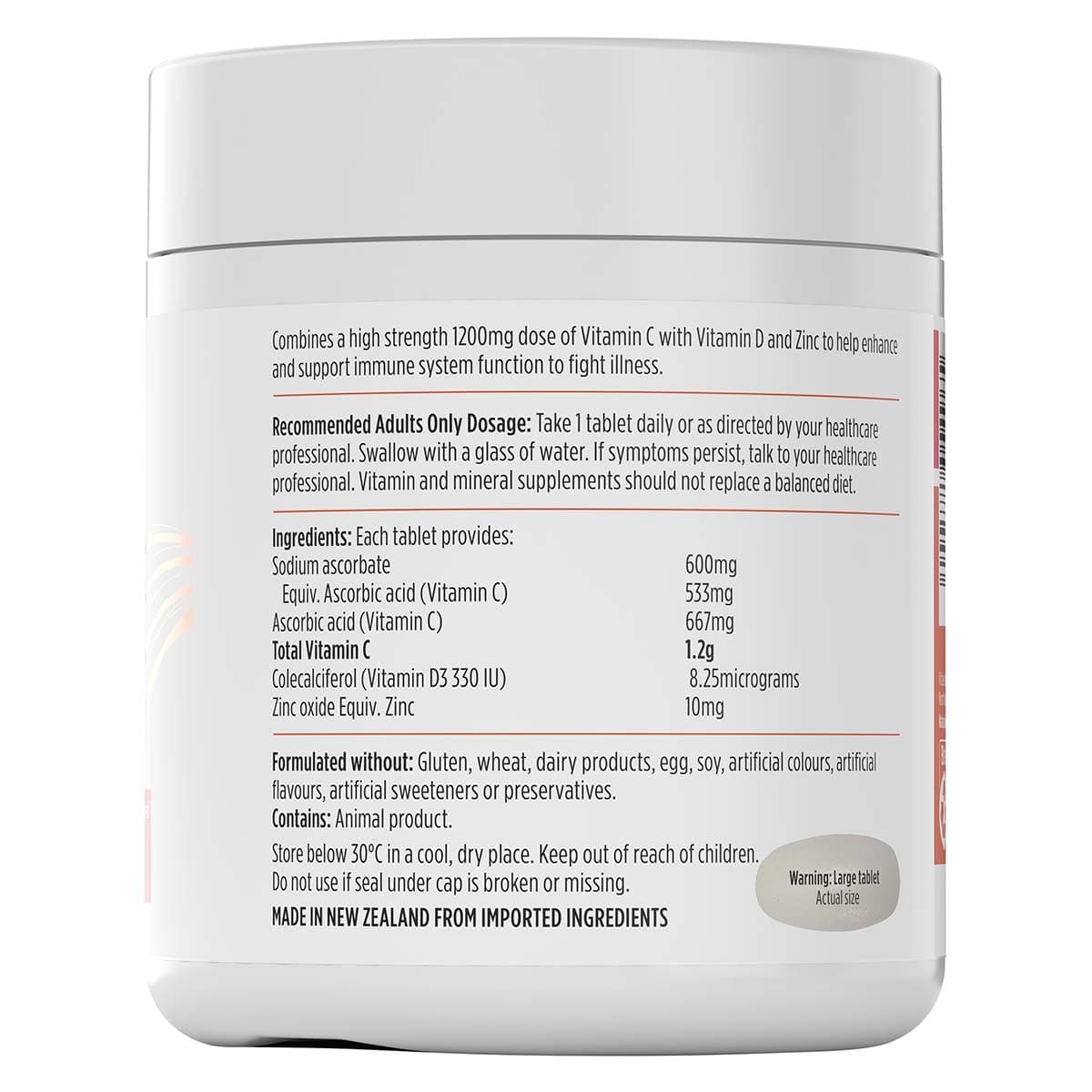 Thumbnail Nutra-Life High Strength Vit C + Vit D + Zinc 200 Tablets